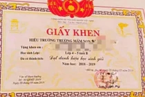 Giấy khen cho trẻ mầm non ghi nhiều danh hiệu "lạ"