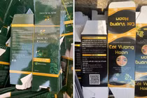 Hình ảnh một số sản phẩm và nhãn mác bị thu giữ.