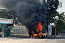 Biểu dương tài xế lái xe bồn đang cháy ra khỏi cây xăng