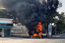 Biểu dương tài xế lái xe bồn đang cháy ra khỏi cây xăng