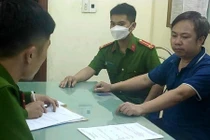 Đối tượng Nguyễn Tú Anh tại cơ quan công an (ảnh: Công an tỉnh Thái Bình).