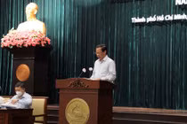 Chủ tịch UBND TPHCM Phan Văn Mãi phát biểu tại hội nghị.