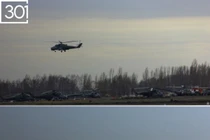 Cụm trực thăng tấn công Nga diễn tập chiến đấu gần biên giới Ukraina