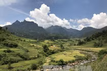 Những thửa ruộng bậc thang ở Bát Xát. Ảnh: TTXVN