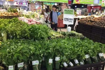 Các siêu thị “đua nhau” gói thực phẩm bằng lá chuối