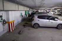 Hệ thống sạc tiêu chuẩn châu Âu được lắp đặt tại một chung cư trên địa bàn Hà Nội.