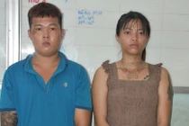 Linh và Lợi tại cơ quan công an.