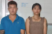 Linh và Lợi tại cơ quan công an.