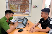 Phạm Văn Trung tại cơ quan điều tra. Ảnh: Công an tỉnh Hải Dương.