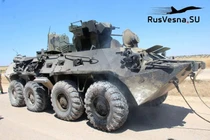 Thánh chiến "tụt hứng", Nga đã khôi phục hoàn toàn xe BTR-80 bị trúng bom xe SVBIED ở Idlib