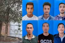 Các đối tượng và cây cảnh là tang vật vụ án.