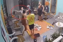 Hình ảnh người đàn ông trong clip hành hung người dân được camera an ninh ghi lại được xác định là Trung tá Đặng Đình Đoàn, Phó Trưởng Công an phường Sông Bằng, TP Cao Bằng.