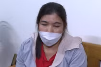 Đối tượng Phạm Thị Nga tại cơ quan công an.