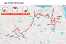 Bản đồ cấm đường phục vụ Đại hội Đảng