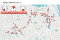 Bản đồ cấm đường phục vụ Đại hội Đảng