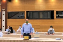 Trung tướng Tô Ân Xô - Chánh Văn phòng Bộ Công an phat sbieeur tại cuộc họp báo Chính phủ thường kỳ chiều 6/9.