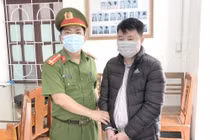 Đối tượng Đỗ Xuân Hòa tại cơ quan công an. Ảnh: Công an tỉnh Thanh Hóa.