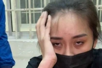 Nghi can Chu Thị Hoài bị công an bắt giữ.