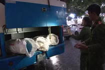 Phát hiện xe ô tô chở 200kg mỡ, da heo bốc mùi