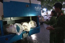 Phát hiện xe ô tô chở 200kg mỡ, da heo bốc mùi