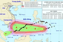 Siêu bão Tembin mạnh cấp 13 dập dình tiến vào Biển Đông