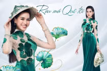 Đỗ Thị Hà tặng thạch rau má cho các bạn Miss World