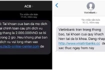 Cảnh báo mạo danh tin nhắn ngân hàng