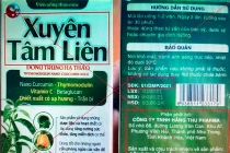 Hình ảnh sản phẩm Xuyên Tâm Liên giả mạo được Cục An toàn thực phẩm (Bộ Y tế) cảnh báo.