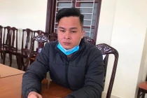 Đối tượng Nguyễn Văn Chiến tại cơ quan công an.