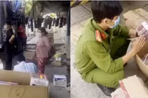 Lực lượng chức năng kiểm tra số hàng hóa nghi nhập lậu trên xe.