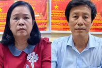 Bà Bùi Lệ Phi và ông Cao Minh Chu khi bị bắt