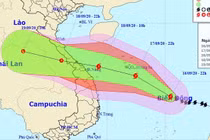 Bão số 5 mạnh lên trước khi vào Quảng Bình - Đà Nẵng