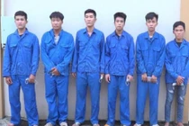 Các đối tượng tại cơ quan công an (ảnh: Công an tỉnh Đồng Nai).