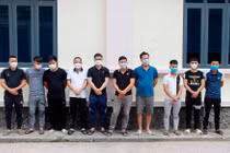 Các đối tượng trong chuyên án bị cơ quan công an bắt giữ. Ảnh: Công an tỉnh Nghệ An.