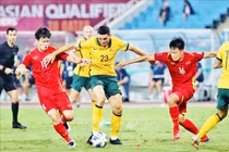 Tuyển Việt Nam đã thi đấu rất hay trước Australia. Ảnh:TTXVN