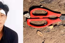 Võ Văn Giàu cùng hung khí gây án.