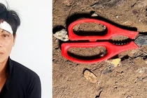 Võ Văn Giàu cùng hung khí gây án.