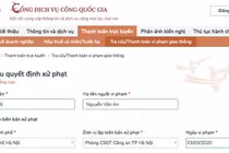 Nộp phạt vi phạm giao thông trực tuyến trên cả nước