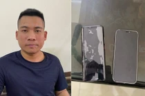 Trần Quốc Hưng và tang vật. Ảnh: Công an TP Hà Nội.