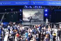 Quang cảnh lễ khai trương chính thức VinFast Store tại Santa Monica, California, Mỹ.