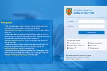 Trang chủ hệ thống thông tin quản lý hộ tịch. 