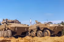 Israel thử nghiệm tính cơ động của xe thiết giáp bánh hơi thế hệ mới