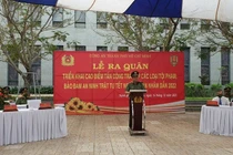 Thiếu tướng Lê Hồng Nam, Giám đốc Công an TPHCM phát biểu chỉ đạo trong buổi ra quân.