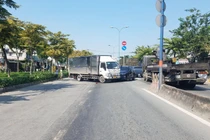 Hiện trường vụ tông xe liên hoàn.