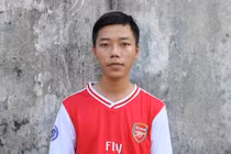 Đối tượng Phạm Đức Mạnh tại cơ quan công an.