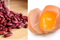 Đậu đỏ, trứng gà trị mụn mặt