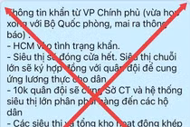 Thông tin TPHCM vào tình trạng khẩn là bịa đặt.