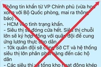 Thông tin TPHCM vào tình trạng khẩn là bịa đặt.
