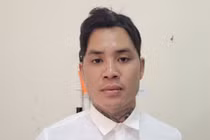 Đối tượng Tạ Đăng Cường tại cơ quan công an.