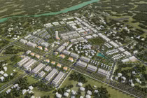 Phối cảnh dự án Khu đô thị đại lộ Hòa Bình kéo dài tại phường Hải Hòa, TP Móng Cái (ảnh: Vinaconex). 